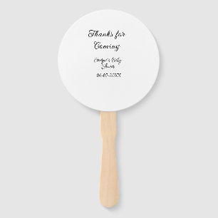Thanks for coming baby shower modern simple typogr hand fan
