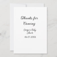 Thanks for coming baby shower modern simple typogr