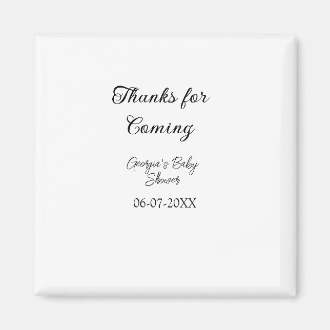 Thanks for coming baby shower modern simple typogr magnet (Front)