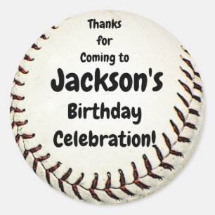 Thanks for Coming, Baseball Bithday Classic Round Sticker