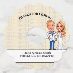 THANKS FOR COMING DOCTOR WEDDING CARTOON WINE GLASS TAG