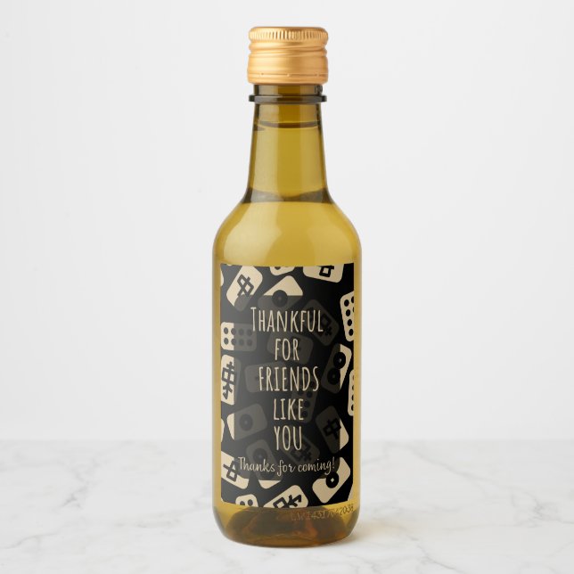 Thanks for coming | Mahjong favour Wine Label (Front)