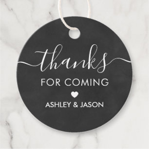 Thanks for Coming Tag Wedding Thank You Chalkboard