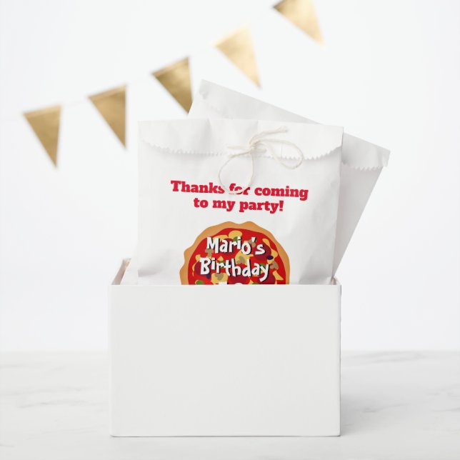 Thanks for coming to mu pizza Birthday party Favour Bags (Party)