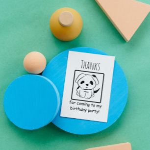 Thanks For Coming To My Birthday Party Puppy Thank You Card
