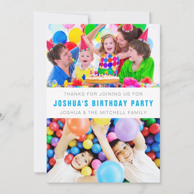 Thanks for Coming to Our Awesome Birthday Party Invitation (Back)