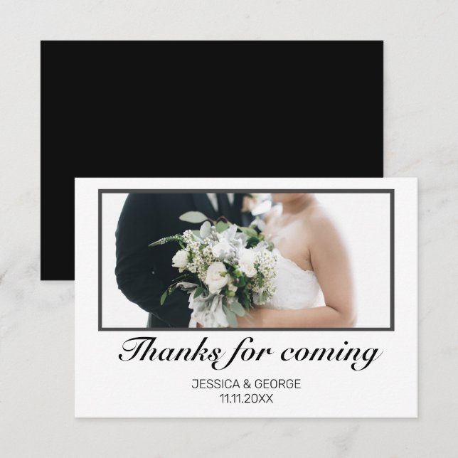 Thanks for Coming Wedding Photo Card (Front/Back)