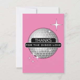 THANKS For Disco Love Ball Retro Birthday Thank You Card