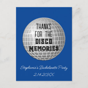 Thanks For Disco Memories Bachelorette Thank You   Postcard