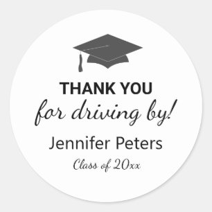 Thanks for Driving by Graduation Stickers