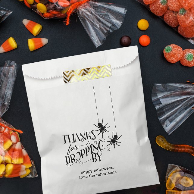 Thanks for Dropping By | Spider Halloween Candy Favour Bags (Creator Uploaded)