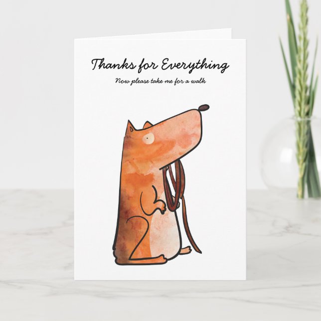 Thanks for Everything Dog Walking Card (Front)