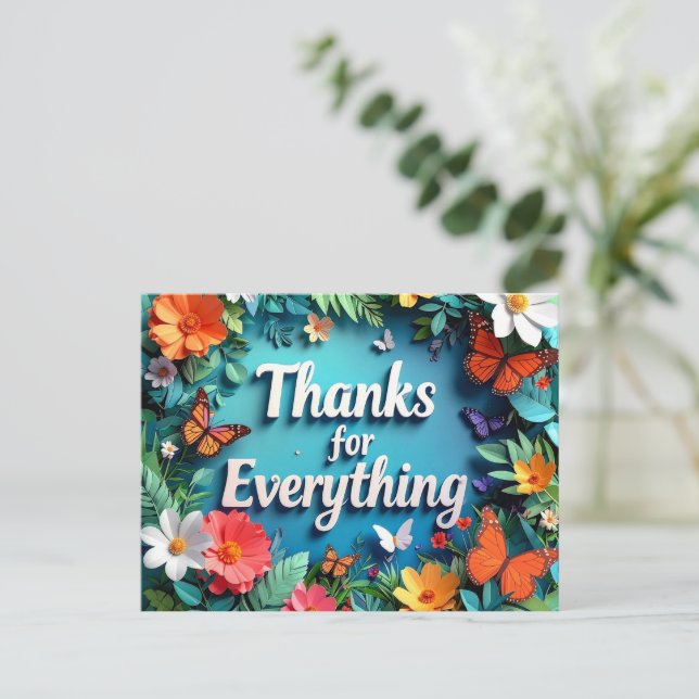 Thanks for Everything Postcard (Standing Front)