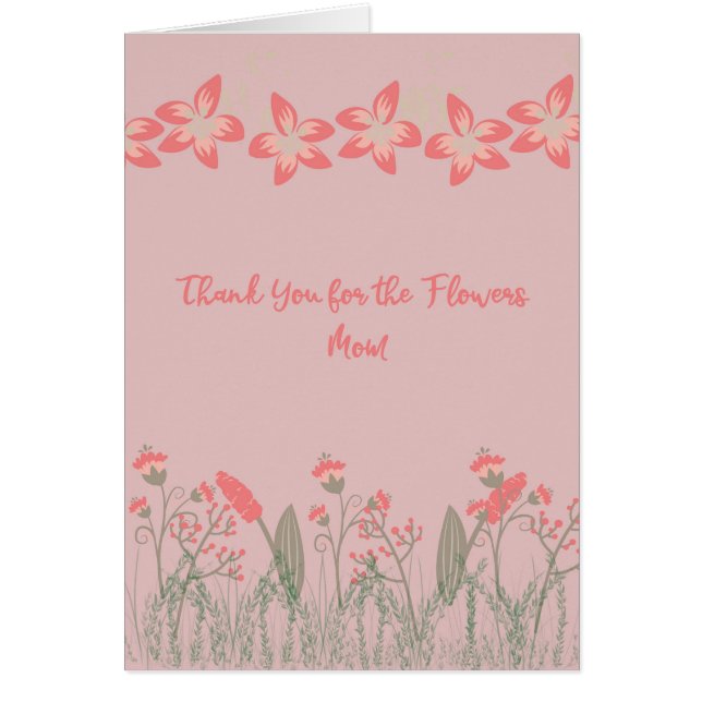Thanks for Flowers Mom, Card. Peachy Flowers (Front)