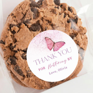 Thanks For Fluttering By Butterfly Favour Classic Round Sticker
