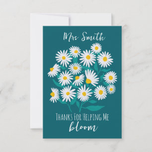 Thanks for Helping Me Bloom Editable Card White