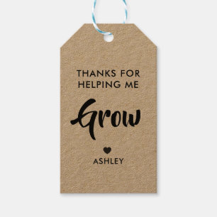 Thanks for Helping Me Grow Gift Tag, Kraft Tags