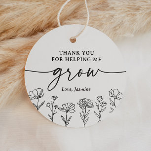 Thanks for Helping Me Grow Teacher Appreciation Favour Tags