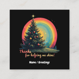 Thanks for Helping Me Shine Heartfelt Gratitude Square Business Card