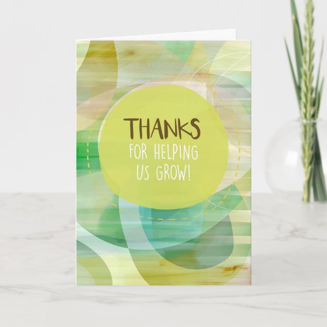 Thanks for Helping Us Grow Thank You Card (Front)