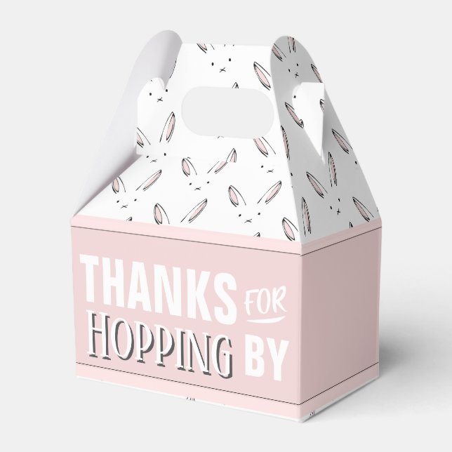 Thanks for Hopping By Bunny Rabbit Happy Easter Favour Box (Front Side)