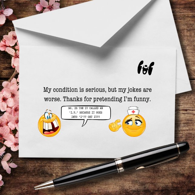 Thanks for Laughing at My Terrible Jokes Thank You Card (Creator Uploaded)