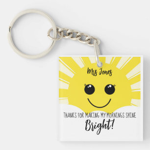 Thanks for making my mornings bright sun key ring