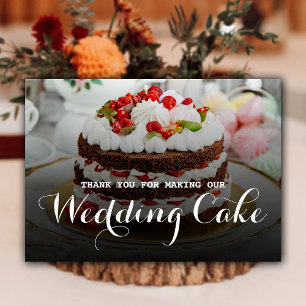 Thanks for Making Our Wedding Cake   Wedding Baker Thank You Card