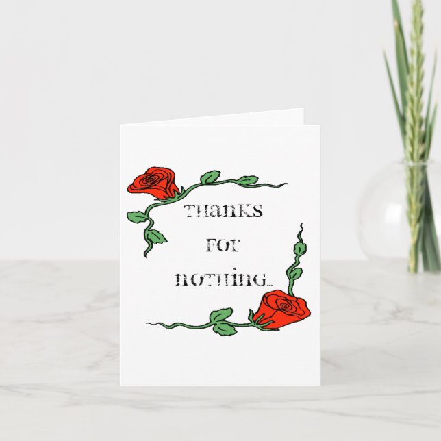 Thanks for Nothing Card (Front)