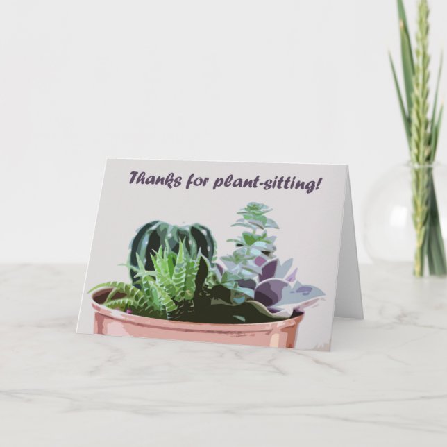 Thanks for plant-sitting thank you card (Front)