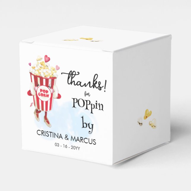 Thanks For Poppin By Popcorn Favour Box (Front Side)