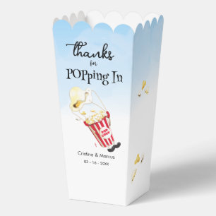 Thanks For Poppin By Popcorn Wedding Favour Box