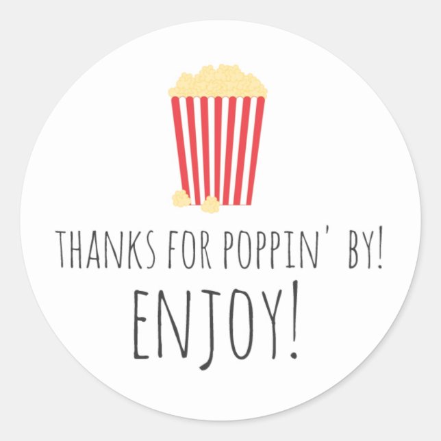 Thanks For Poppin' By Stickers (Front)
