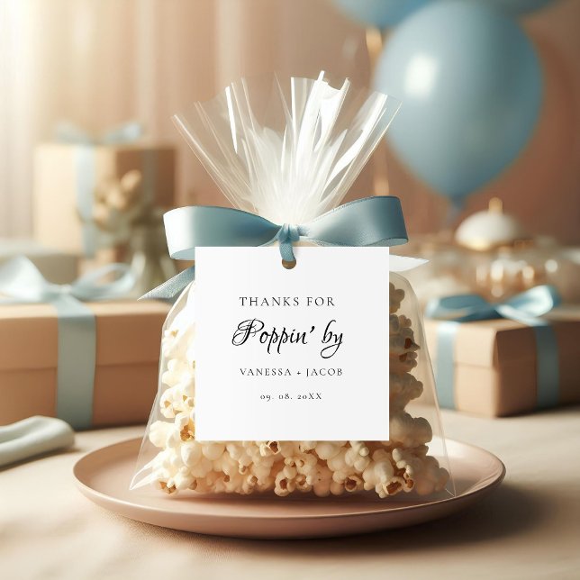 Thanks for poppin by Wedding Favour  Classic Round Sticker (Creator Uploaded)