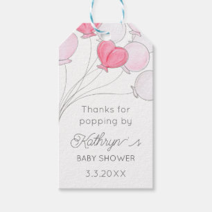 Thanks for Popping by Baby Balloon Favour Tag