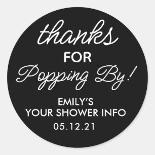 Thanks for Popping By Baby Shower Favour Stickers