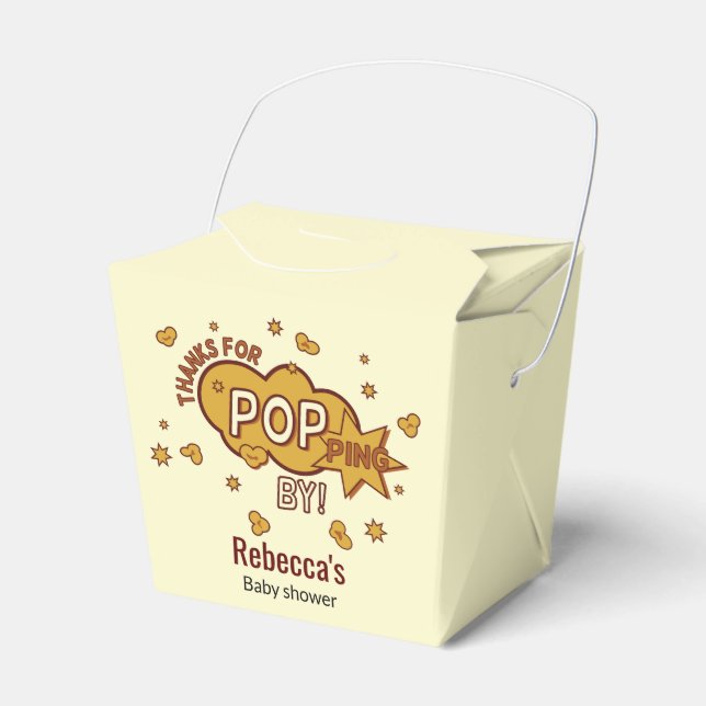 "thanks for popping by" baby shower party gift favour box (Front Side)