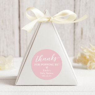 Thanks for Popping By Baby Shower Popcorn Classic Round Sticker