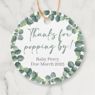 Thanks for Popping By Champagne Baby Shower Favor Favour Tags