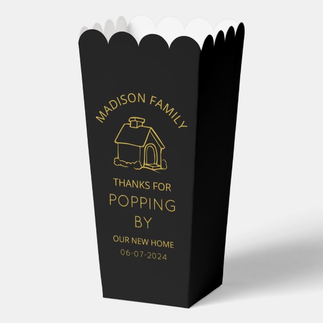  Thanks for Popping By Housewarming Party Popcorn Favour Box (Back)