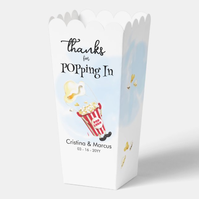 Thanks For Popping By Popcorn Favour Box (Front)