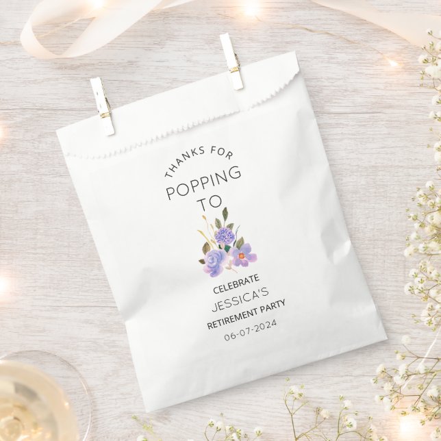  Thanks for Popping By Retirement Party Popcorn Favour Bags (Clipped)