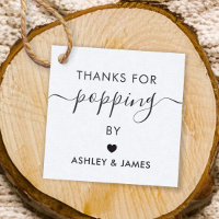 Thanks for Popping By Tags, Wedding Tag, Kraft