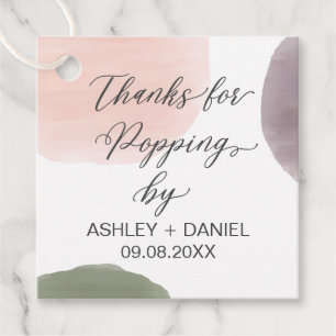 Thanks for Popping By Wedding Gift Tag, Favour Tags