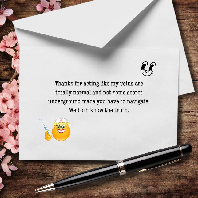 Thanks for Pretending My Veins Aren’t Trash Thank You Card (Creator Uploaded)