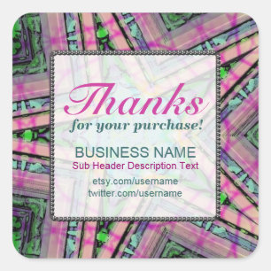 Thanks for Purchase Pastel Star Business square St Square Sticker