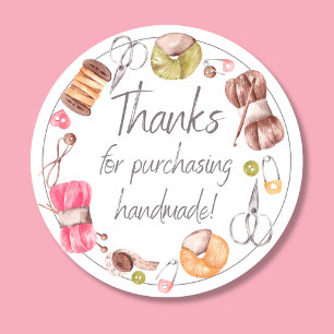 Thanks for Purchasing Handmade Classic Round Sticker