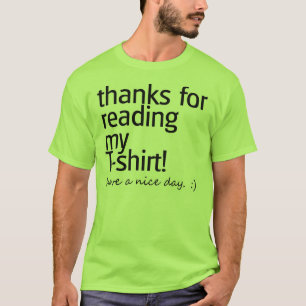 "Thanks for Reading" Shirt (Black Text)