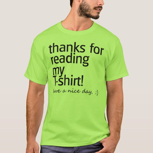 "Thanks for Reading" Shirt (Black Text) (Front)