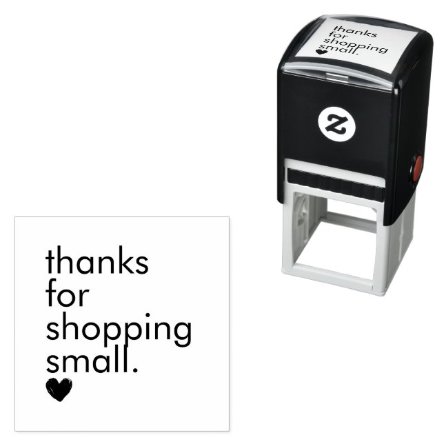 Thanks for Shopping Small Black Heart Self-inking Stamp (In Situ)